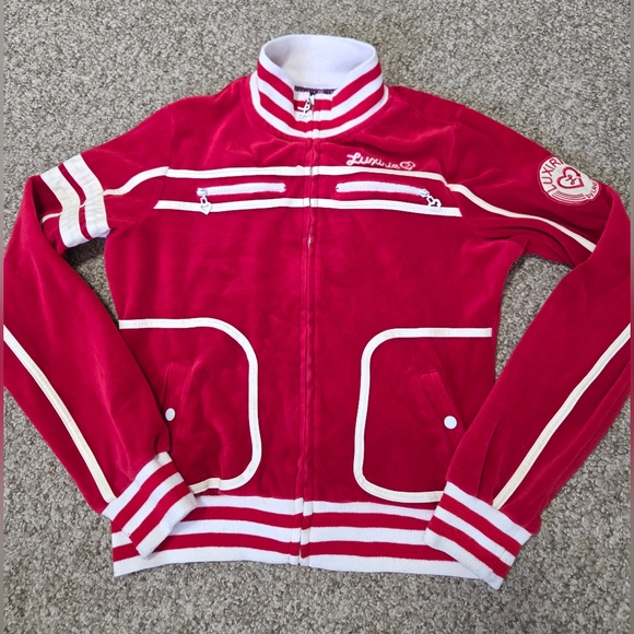 Luxirie by LRG Red Velvet Y2K Track Jacket Large‎ - Picture 1 of 15